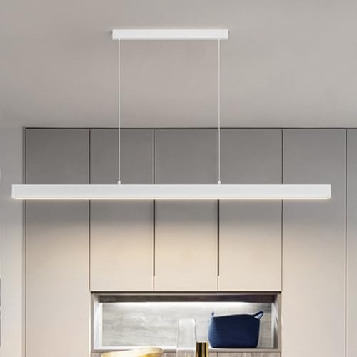 FAZRPIP Hängender linearer LED-Kronleuchter, dimmbare Moderne Deckenbeleuchtung für Schlafzimmer-Esszimmertisch, höhenverstellbare Hängeleuchte (80 cm/100 cm/120 cm/150 cm) von FAZRPIP