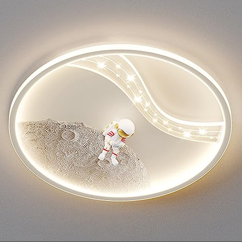 FAZRPIP Kinderzimmer Led Deckenleuchte Kreative Cartoon Astronaut Kinderzimmer Deckenleuchte Schlafzimmer Deckenleuchte Für Jungen Mädchen Zimmer Dimmbare LED-Lampe von FAZRPIP