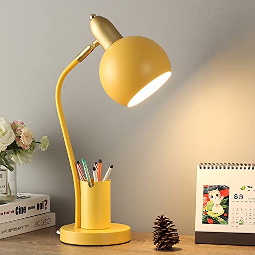 FAZRPIP Tischlampen Macaron Metall Einstellbare Eisenkuppel Arbeitsleuchte Moderne Tischleuchte Nachttischlampe Mit Stiftbehälter Für Schlafzimmer Arbeitszimmer Büro Lesen von FAZRPIP