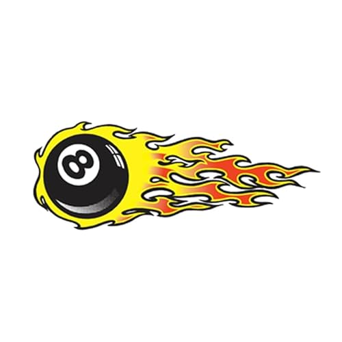 FAiruo Acht Ball Flammen Hot Rod Performance Vinyl Auto Aufkleber Dekorative Automobile Motorräder Styling PVC Aufkleber (Größe: 13 cm x 5 cm) von FAiruo