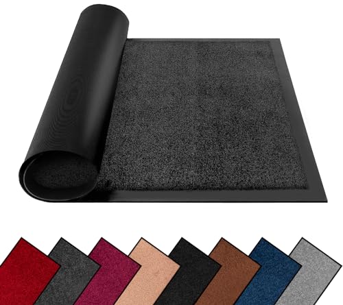 FB FunkyBuys Schmutzfangmatte – Gummimatten waschbar, leicht, Küchenmatte, strapazierfähig,Bodenmatten, 60 cm x 80 cm, Anthrazit von FB FunkyBuys
