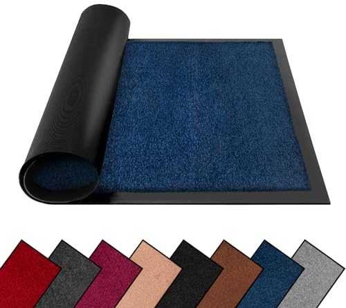 FB FunkyBuys Schmutzfangmatte – Gummimatten waschbar, leicht, Küchenmatte, strapazierfähig,Bodenmatten, 60 cm x 80 cm, Dunkelblau von FB FunkyBuys