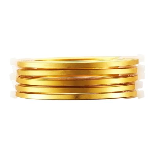 Aluminiumdraht, biegsamer Metalldraht 5 Rollen flacher Aluminiumdrahtstreifen zur Schmuckherstellung DIY Silber Golden PeachPuff 3x1mm 5x1mm ca. 2m/Rolle Aluminium Basteldraht(3x1mm Goldenrod) von FBANULPEX