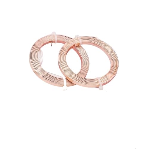 Aluminiumdraht, biegsamer Metalldraht 5 Rollen flacher Aluminiumdrahtstreifen zur Schmuckherstellung DIY Silber Golden PeachPuff 3x1mm 5x1mm ca. 2m/Rolle Aluminium Basteldraht(5x1mm PeachPuff) von FBANULPEX