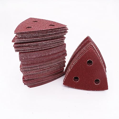 Dreiecks-Schleifblätter, Dreiecks-Schleifpads 100 Stück Dreieck-Schleifpapier mit 3 Löchern, Klett-Dreieck-Schleifscheiben, passend for 3-1/8 Zoll Multifunktionswerkzeug-Schleifpad, Körnung 60–400(400 Dreiecks-Schleifblätter, Dreiecks-Schleifpads 100 Stück Dreieck-Schleifpapier mit 3 Löchern, Klett-Dreieck-Schleifscheiben, passend for 3-1/8 Zoll Multifunktionswerkzeug-Schleifpad, Körnung 60–400(400 von FBANULPEX