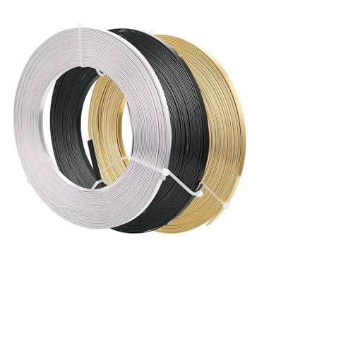 FBANULPEX Aluminiumdraht, biegsamer Metalldraht 3/4 Rollen 3,0 mm/5 mm Flacher Aluminiumdraht, Basteldraht, Lünettenstreifen, Draht for die Herstellung von DIY-Schmuckstücken(3.0mm 5m a Roll) von FBANULPEX