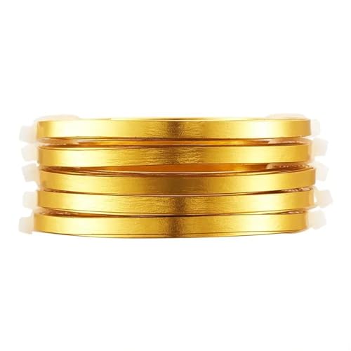 FBANULPEX Aluminiumdraht, biegsamer Metalldraht 5 Rollen Flacher Aluminiumdrahtstreifen for die Schmuckherstellung DIY Silber Golden PeachPuff 3x1mm 5x1mm ca. 2m/Rolle(5x1mm Goldenrod) von FBANULPEX