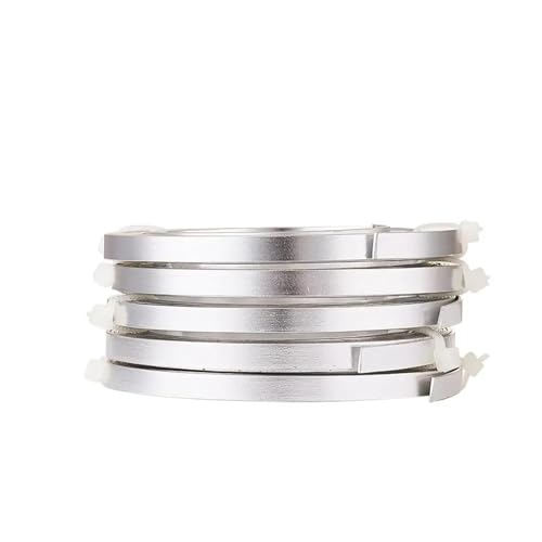 FBANULPEX Aluminiumdraht, biegsamer Metalldraht 5 Rollen Flacher Aluminiumdrahtstreifen for die Schmuckherstellung DIY Silber Golden PeachPuff 3x1mm 5x1mm ca. 2m/Rolle(5x1mm Silver) von FBANULPEX