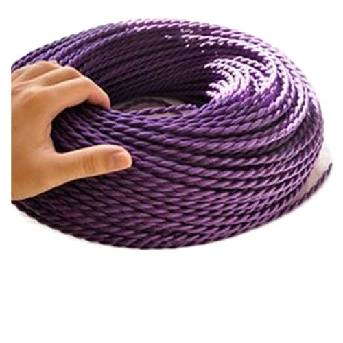 FBANULPEX Flexibler Stoff, mit Stoff überzogener Draht, 10 Meter, 2 x 0,75 mm, doppelter Kupferdraht, geflochtene elektrische Kabel für Retro-Kronleuchter (Purple) von FBANULPEX