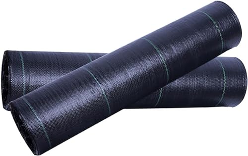FBANULPEX Hochleistungs-Unkrautbekämpfungsmembran, PP gewebtes Geotextil-Unkraut-Barriere-Gewebe, Garten-Landschafts-Bodendecker, schwarz, mehrere Größen(1x10m/3.3x33ft) von FBANULPEX
