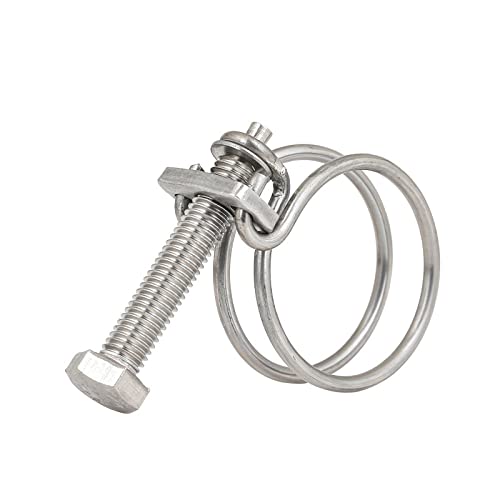 FBANULPEX Schlauchschellen mit doppeltem Draht, Schlauchklemme aus Gummi mit verstellbarem Clip aus Edelstahl 304 (4348 x 3,0 (3 Stück)) von FBANULPEX