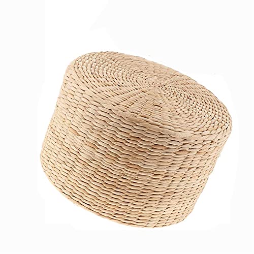 FBANULPEX Stroh Rundes Bodenkissen Sitzkissen Yogamatte Rundes Bodenkissen Sitzkissen Boden Flaches Sitzkissen aus Stroh Yogamatte(45cm/14.7inch) von FBANULPEX