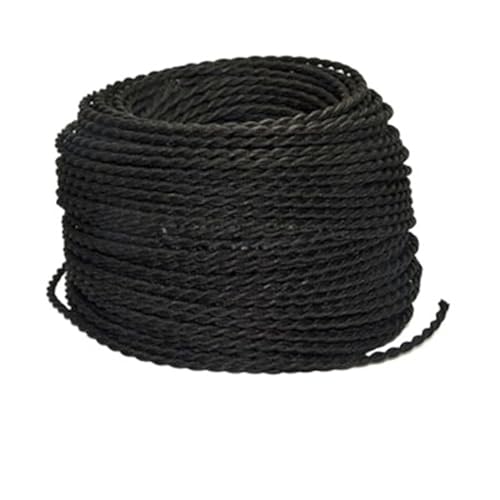 Flexibler Draht beschichtet mit Draht , Kabelkanäle Solid 10 Meter 2 x 0,75 mm Doppel Kupfer Draht Retro Kronleuchter Geflochten elektrische Leitungen(Black) von FBANULPEX