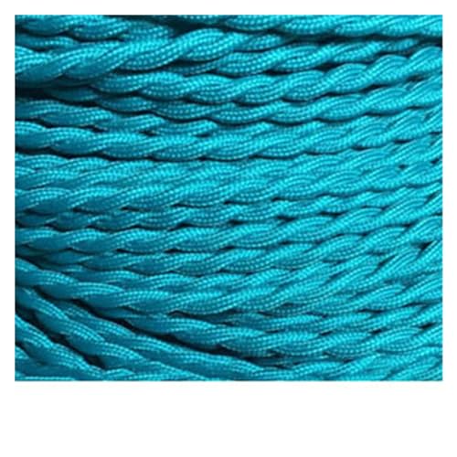 Flexibler Draht beschichtet mit Drahtgewebe , Kabelk Solid 1 Meter 2 x 0,75 mm Vintage Lamp Cord Kronleuchter Geflochten Doppelkupfer Draht(Blue) von FBANULPEX