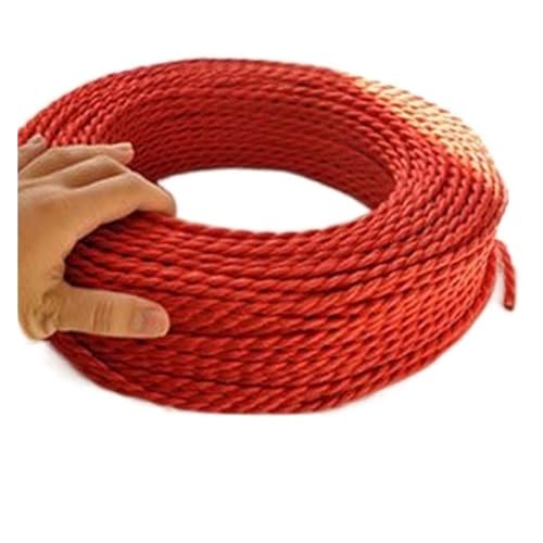 Flexibler Draht beschichtet mit Drahtgewebe , Kabelk Solid 1 Meter 2 x 0,75 mm Vintage Lamp Cord Kronleuchter Geflochten Doppelkupfer Draht(Red) von FBANULPEX