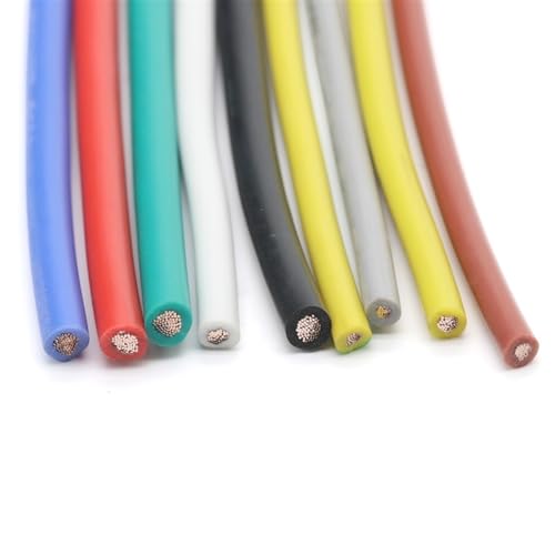 Gestrandeter verzinnter Kupferdraht,Elektrischer Draht, 2 Meter UL3135 weicher flexibler Silikon-Kupferdraht 30AWG bis 12AWG(Blue,30AWG) von FBANULPEX