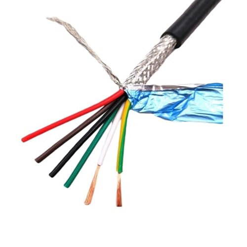 Verzinnter Kupferdraht, Erweiterung Elektrokabel 26AWG UL2464 Signalkabel 5 Meter 24AWG reines Kupfer Steuerkabel 22AWG geschirmter Draht(6 Core 26AWG 5Meter) von FBANULPEX
