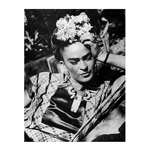 Vintage Leinwanddruck Schwarzweiss-Kunst Frau Frida Kahlo Echte Fotografie Foto Poster Bild Wandkunst Ungerahmte Gemälde Für Southwest Home Decor,50 * 70cm von FBART