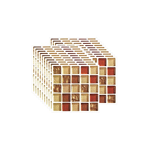 FBBULES 20PCS Fliesenaufkleber PVC, Fliesen Klebefolie Selbstklebend Hitzebeständig Wasserdicht Fliesensticker für Küche Fliesendekor Wandaufkleber Mosaikstil Gelb (10 x 10 cm / 4 x 4 Zoll) von FBBULES
