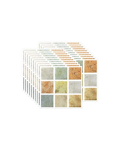 FBBULES 20PCS Fliesenaufkleber PVC, Fliesen Klebefolie Selbstklebend Hitzebeständig Wasserdicht Fliesensticker für Küche Fliesendekor Wandaufkleber Mosaikstil Orange (10 x 10 cm / 4 x 4 Zoll) von FBBULES