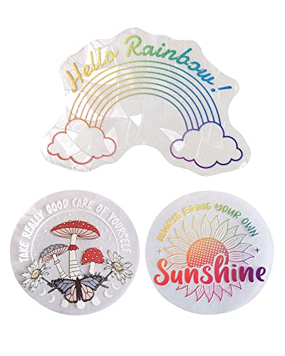 FBBULES 3 Stück Prisma Fensteraufkleber Regenbogen Fensterfolie Suncatcher Sticker Glastüren Aufkleber Fensterbilder Für Badezimmer Schlafzimmer Wohnzimmer Fensterglas Spiegel Dekoration von FBBULES