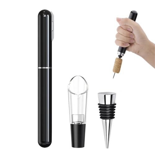 FBBULES 3 Stück Druckluft Korkenzieher Set, 2-in-1 Weinflaschenöffner mit Folienschneider, Weinverschluss, Weinausgießer, Multifunktions Korkenzieher für Restaurant Zuhause FBBULES 3 Stück Druckluft Korkenzieher Set, 2-in-1 Weinflaschenöffner mit Folienschneider, Weinverschluss, Weinausgießer, Multifunktions Korkenzieher für Restaurant Zuhause von FBBULES