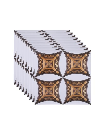 FBBULES 36 Stück Vinylboden Selbstkleben Fliesenaufkleber PVC Bodenbelag zum Kleben Vinyl Flooring für Küche Badezimmer Wohnzimmer Dekoration von FBBULES