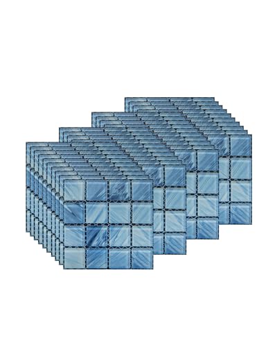 FBBULES 40PCS Mosaik Fliesenaufkleber für Küche und Bad, PVC Fliesensticker Mosaikfliesen Selbstklebend Fliesen Aufkleber Fliesenfolie wasserdichte Klebefolie (10 x 10 cm / 4 x 4 Zoll) von FBBULES
