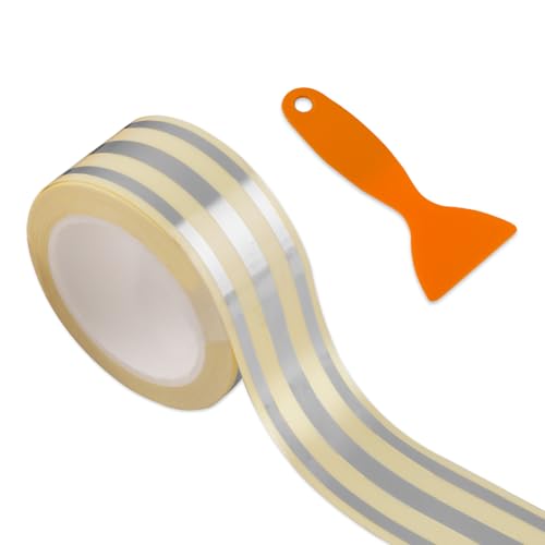 FBBULES Selbstklebende Metallic Klebeband, Selbstklebende Fliesennaht Aufkleber, Wasserdichtes Dekoband Keramikfliesen Zierleiste für Wand, Schrank, Schlafzimmer, Küche(2.5cm×5m) von FBBULES