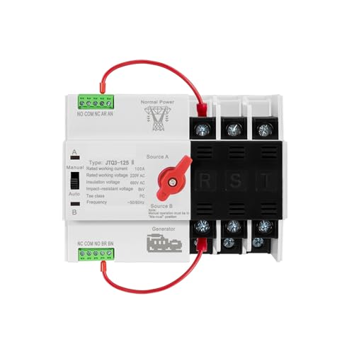 FBFTGMRMTA Automatischer Transferschalter ATS Mini Format 2P 3P 4P 100A 220V Umschalter (3P 100A 220V) von FBFTGMRMTA