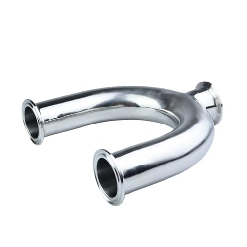 FBFTGMRMTA Rohr 19 mm-51 mm (3/4 "-2") OD 1,5 Zoll 2 Zoll Tri-Clamp Rückholkurve in U-Form 3 Wege SUS 304 Edelstahl (19 mm x Eisen 50,5) von FBFTGMRMTA