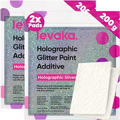 Levaka 400 Gramm Holographischer Glitzer Für Deine Glitzer Tapete – 2 Polierpads Inklusive – Deine Glitzer Wandfarbe Kompatible Mit Jeder Malerfarbe von FBGC