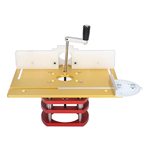 Außenboden Aluminiumlegierung, flache Platte, Aluminium Router Lift Kit mit Top Platte Gehrung Gauge Insert Platte Multicolor Pack von 12(Gold) von FBHDKJNFG