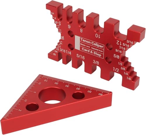 Außenboden Aluminiumlegierung, flache Platte, Dreieckiges Lineal und Zapfenmessschieber-Set aus Aluminiumlegierung, metrische und imperiale Skala, 2er-Pack von FBHDKJNFG