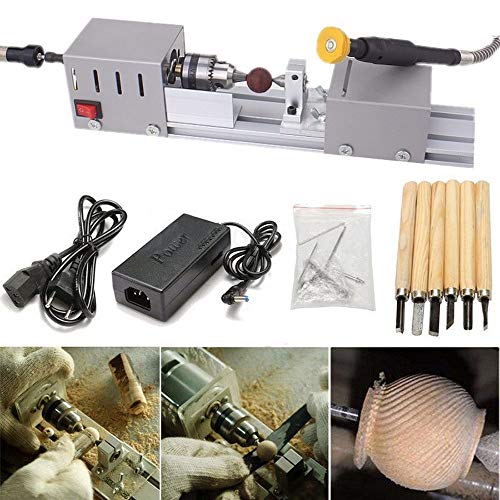 Werkzeugdrehmaschine Standard 未处理 Mini Lathe Machine for Woodworking, 24V DC 100W Precision Beads Polisher, Ideal for DIY Wood Projects and CNC Machining von FBHDKJNFG