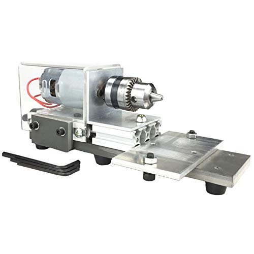 Werkzeugdrehmaschine Standard 未处理 Mini Woodworking DIY Lathe, Lathe Beads Polisher Machine with Power Adapter, CNC Machining for Table Woodworking Wood, 12-24V DC von FBHDKJNFG