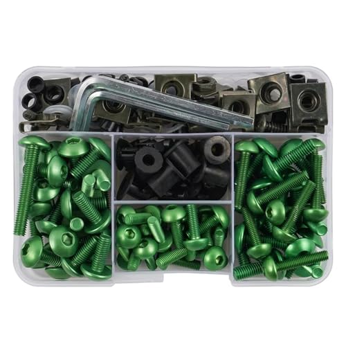 exzentrische kurvenscheibenbolzenmutter und stift, Motorrad Verkleidung Bolzen Mutter Schraube Kit Multicolor Pack von Mehreren Größen(Groen) von FBHDKJNFG