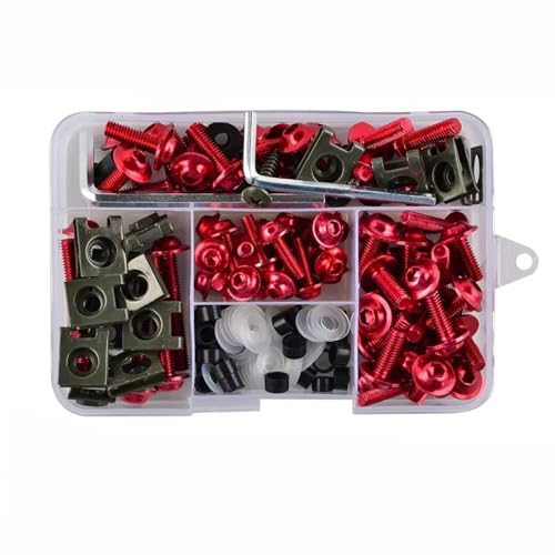 exzentrische kurvenscheibenbolzenmutter und stift, YZ85 YZ125 YZ250 FZ07 FZ10 Motorrad Mutter Schrauben Schraube Senkkopf Schrauben Set Multicolor(Rood) von FBHDKJNFG