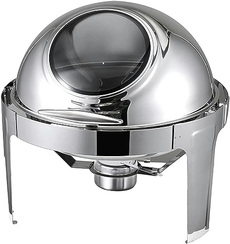 Buffet-Servier- und Heizgerät – Buffet-Teller mit Deckel, Hotpot-Buffet-Einstellät. Speisenwärmer auf Servierwagen, Esstisch-Herd mit sichtbarem Deckel, 6 l (Esszimmer mit sichtbarem Deckel) von FBHappiness