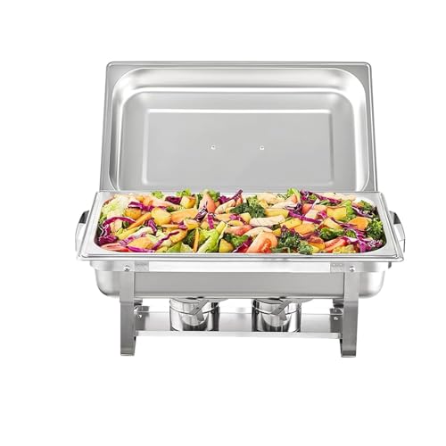 Buffetherd aus Edelstahl, Faltbarer Speisenwärmer, Chafing Dishes, Speisenwärmeg Dishes, Speisenwärmer mit Pfannen, Chafing Fuel Chafing Dish Set, für Restaurant-Catering-Partys, Hochzeiten von FBHappiness