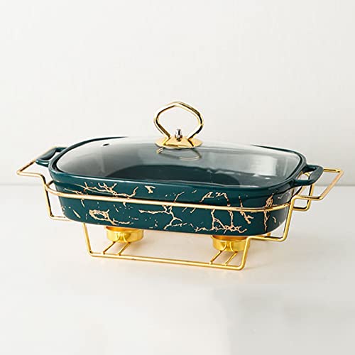 Chafing Dish Buffet-Set, Keramik-Buffet mit Marmor-Imitat-Finish und Buffet-Wärmmik-Buffet mit Marmor-Imitat-Finish und Buffet-Wärmer-Set für Buffets/Hochzeiten/andere Bankette,Black-L,Grünm Chafing Dish Buffet-Set, Keramik-Buffet mit Marmor-Imitat-Finish und Buffet-Wärmmik-Buffet mit Marmor-Imitat-Finish und Buffet-Wärmer-Set für Buffets/Hochzeiten/andere Bankette,Black-L,Grünm von FBHappiness