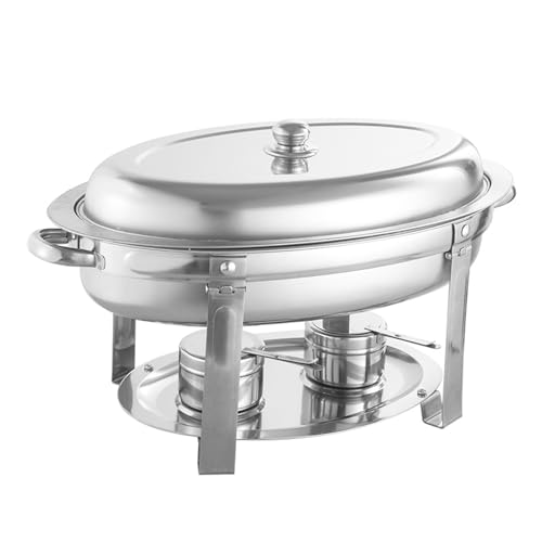 Chafing Dish Buffet-Set aus Edelstahl – 5,5 l/1,45 Gallonen mit seitlichem Griffiff und Rolltop-Abdeckung, Speisenwärmer für die Gastronomie auf der Arbeitsplatte – ovaler, Goldener Esstisch Chafing Dish Buffet-Set aus Edelstahl – 5,5 l/1,45 Gallonen mit seitlichem Griffiff und Rolltop-Abdeckung, Speisenwärmer für die Gastronomie auf der Arbeitsplatte – ovaler, Goldener Esstisch von FBHappiness