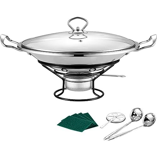Chafing Dish-Set aus dickem Edelstahl, Buffet-Servier-Speisenwärmer in voller Grße mit Einstellbarer Brennstoffkartusche und sichtbarem Deckel für Catering-Partys im Restaurant, 29 cm, 29 cm Chafing Dish-Set aus dickem Edelstahl, Buffet-Servier-Speisenwärmer in voller Grße mit Einstellbarer Brennstoffkartusche und sichtbarem Deckel für Catering-Partys im Restaurant, 29 cm, 29 cm von FBHappiness