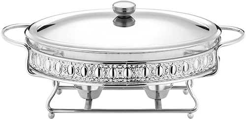 Chafing Dish aus Edelstahl, 2 Quart, Buffet-Set in voller Größe mit Wasserpfannepfanne, Speisepfanne, Brennstoffhalter und Deckel für Buffets, Hochzeiten, Partys, Weihnachten, Silber, Silber Chafing Dish aus Edelstahl, 2 Quart, Buffet-Set in voller Größe mit Wasserpfannepfanne, Speisepfanne, Brennstoffhalter und Deckel für Buffets, Hochzeiten, Partys, Weihnachten, Silber, Silber von FBHappiness