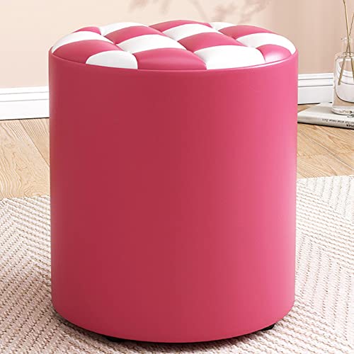FBHappiness Luxuriöser, runder Fußhocker aus rosa und weißem Leder für Wohnzimmer und SchlafLuxuriöser, runder Fußhocker aus rosa und weißem Leder für Wohnzimmer und Schlafzimmer, 31 x 35 cm FBHappiness Luxuriöser, runder Fußhocker aus rosa und weißem Leder für Wohnzimmer und SchlafLuxuriöser, runder Fußhocker aus rosa und weißem Leder für Wohnzimmer und Schlafzimmer, 31 x 35 cm von FBHappiness