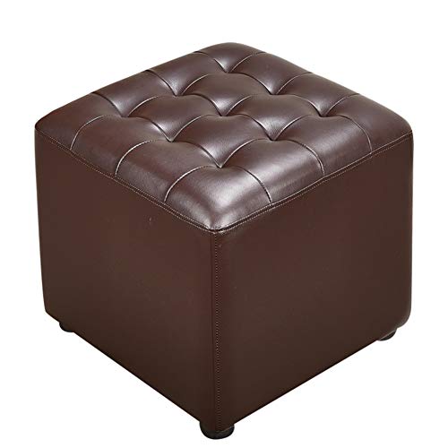 FBHappiness Massivholz Leder gepolstert Cube Pouf Couchtisch Fußhocker Bank 16x16x14 Zoll klMassivholz Leder gepolstert Cube Pouf Couchtisch Fußhocker Bank 16x16x14 Zoll kleine Größe Kaffee Farbe von FBHappiness