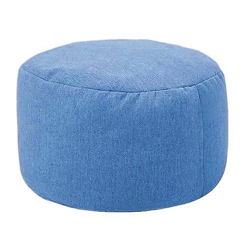 FBHappiness Runder Fußhocker D30cm*H20cm Leinen Sitzsack mit Füllung für Wohnzimmer Bett DunRunder Fußhocker D30cm*H20cm Leinen Sitzsack mit Füllung für Wohnzimmer Bett Dunkelblau von FBHappiness