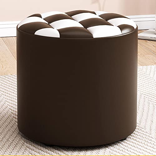 FBHappiness Runder Fußhocker aus Leder für Wohnzimmer und Schlafzimmer, Braun und Weiß, 31 Runder Fußhocker aus Leder für Wohnzimmer und Schlafzimmer, Braun und Weiß, 31 x 28 cm, stilvoll und bequem FBHappiness Runder Fußhocker aus Leder für Wohnzimmer und Schlafzimmer, Braun und Weiß, 31 Runder Fußhocker aus Leder für Wohnzimmer und Schlafzimmer, Braun und Weiß, 31 x 28 cm, stilvoll und bequem von FBHappiness