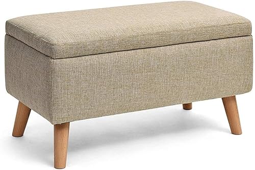 Fußhocker, Fußhocker, Fußstütze, doppelter Sitzhocker aus Massivholz mit Stauraunaler Fußhocker, Sofa-Schuhe, Sofa-Hocker, Betthocker, Nagelhocker, Frisierhocker, Couchtischhocker, 77 x 40 x von FBHappiness