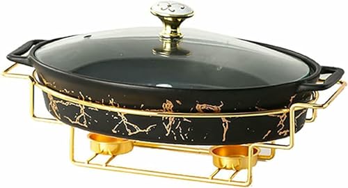 Herdset mit Herd, Keramikherd mit Marmor-Imitat-Finish, Herd und Buffetherd für or-Imitat-Finish, Herd und Buffetherd für Buffets, Hochzeiten, Partys, Bankette, Rest ~/,White-HAS (Black HAS) von FBHappiness